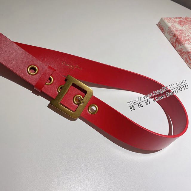 Dior高端女士腰帶 迪奧D字復古銅扣雙面牛皮腰帶  jjp2107
